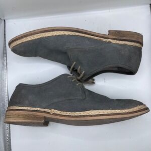 Rogue Suede Oxford Mens 11 Grey Jute Rope Welt Derby Dress Shoes
